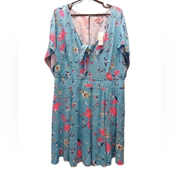 Pennington’s In Every Story Blue Floral  Birds Dress Size 1X - Picture 2 of 10